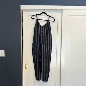 Easy and Lightweight Navy and White Striped Jumpsuit | with adjustable Straps